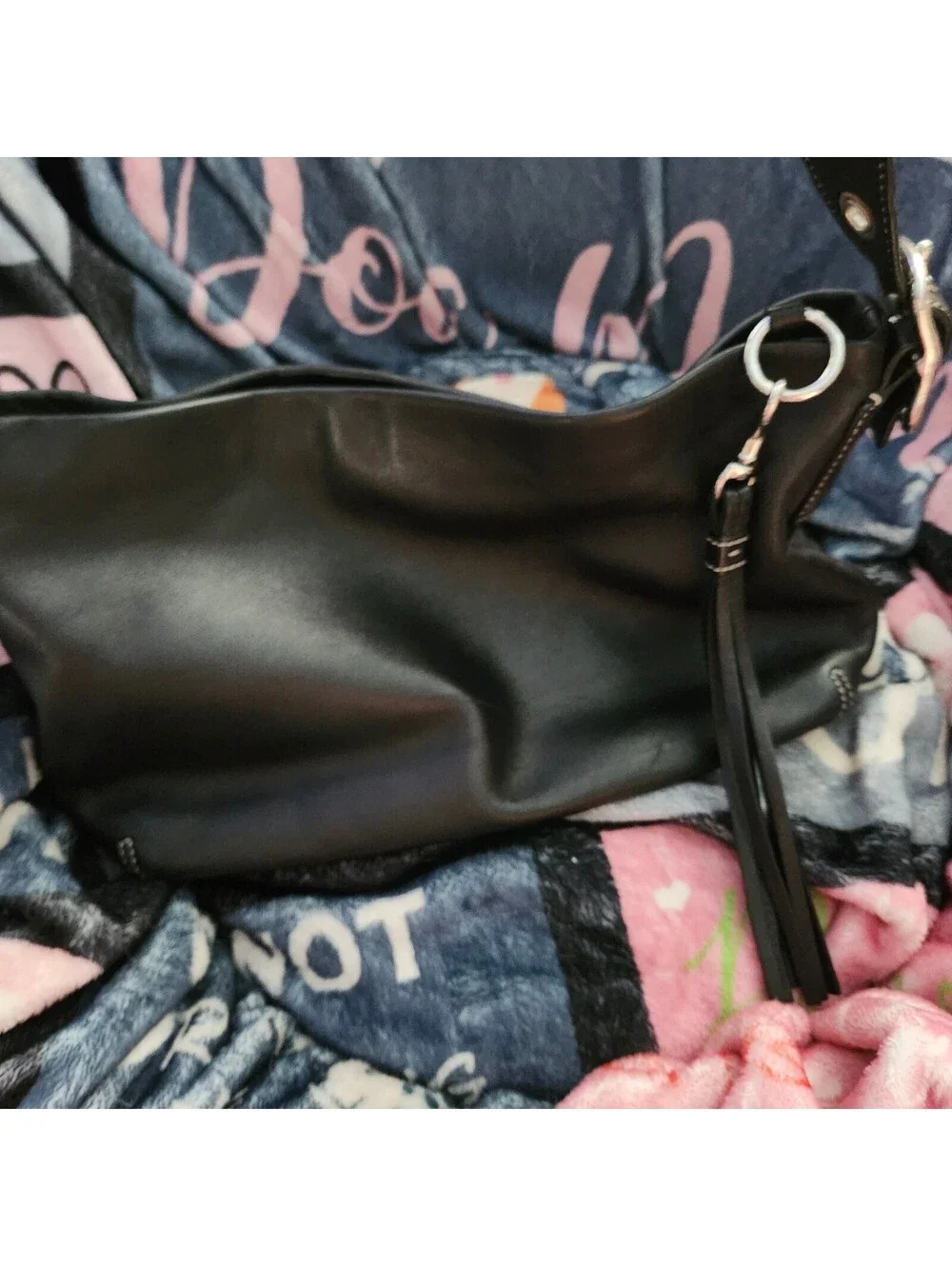 Coach Legacy East West Hobo 1417 Black Glove Tanned Leather Shoulder Bag Tassel